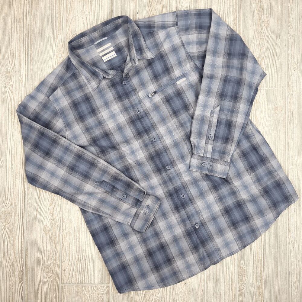 Columbia Men's XXL 2XL Omni Wick Omni Shade Sun Protection Button Down Shirt
